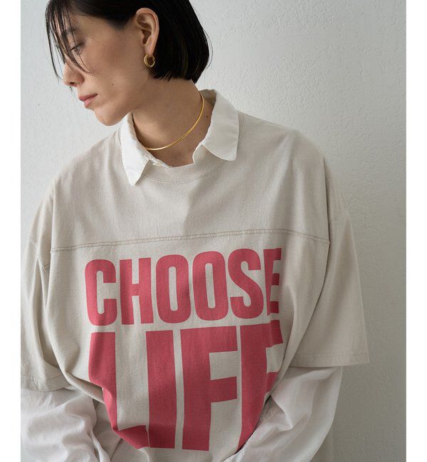  「【KATHARINE HAMNETT】スローガンフットボールTシャツ」|Tシャツ・カットソー|