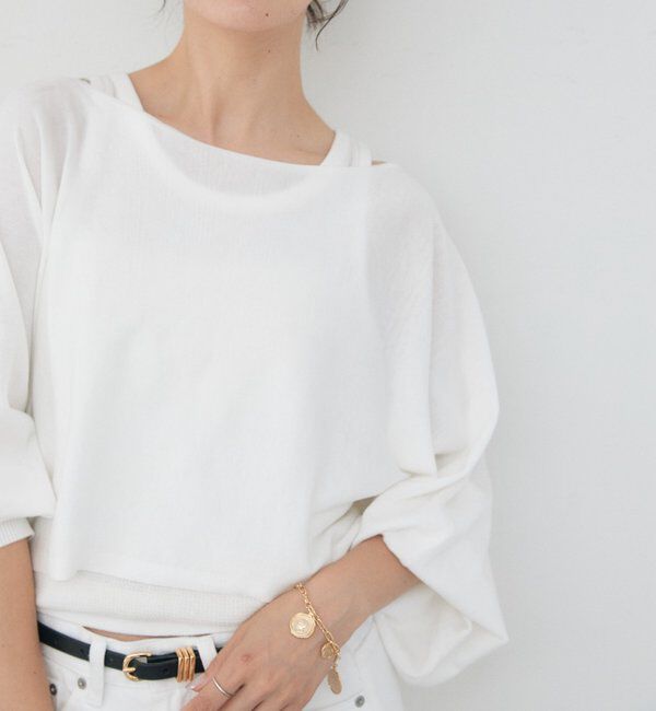  「【A・MONN】【セット着用可】cropped KNIT」|ニット・セーター|