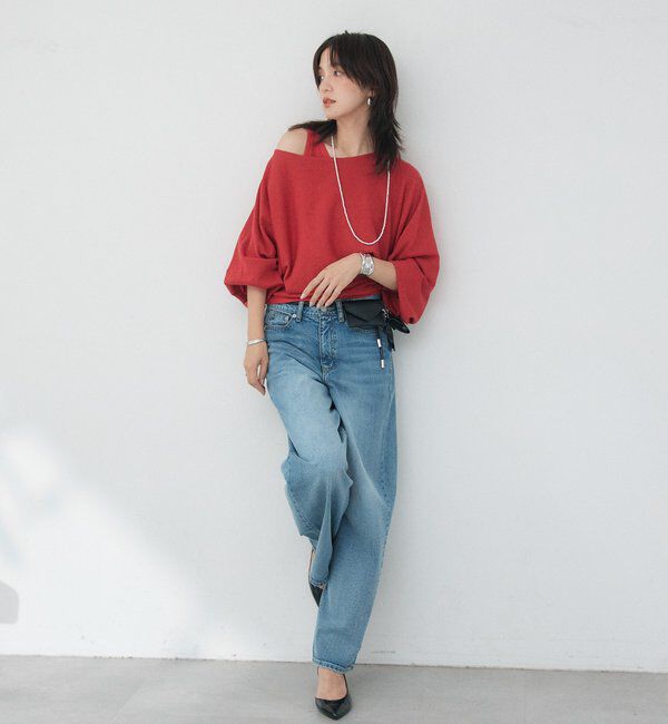  「【A・MONN】【セット着用可】cropped KNIT」|ニット・セーター|
