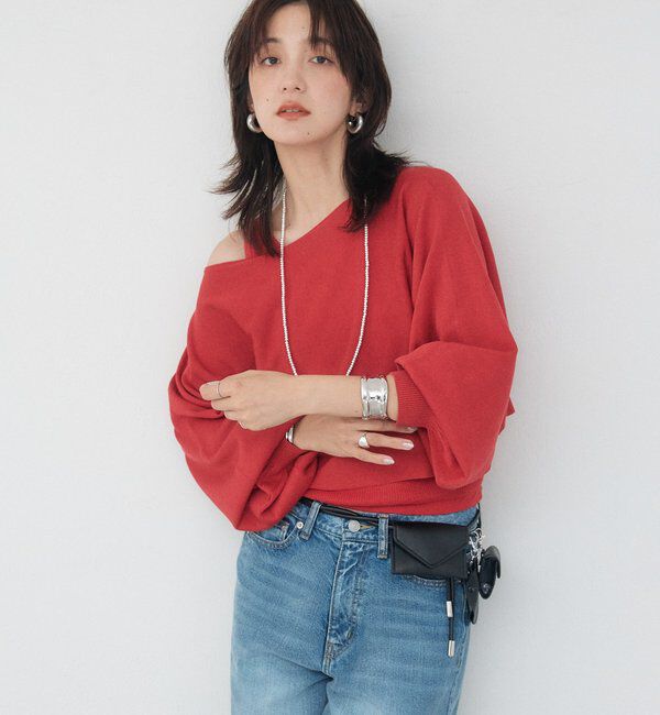  「【A・MONN】【セット着用可】cropped KNIT」|ニット・セーター|