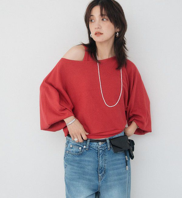  「【A・MONN】【セット着用可】cropped KNIT」|ニット・セーター|