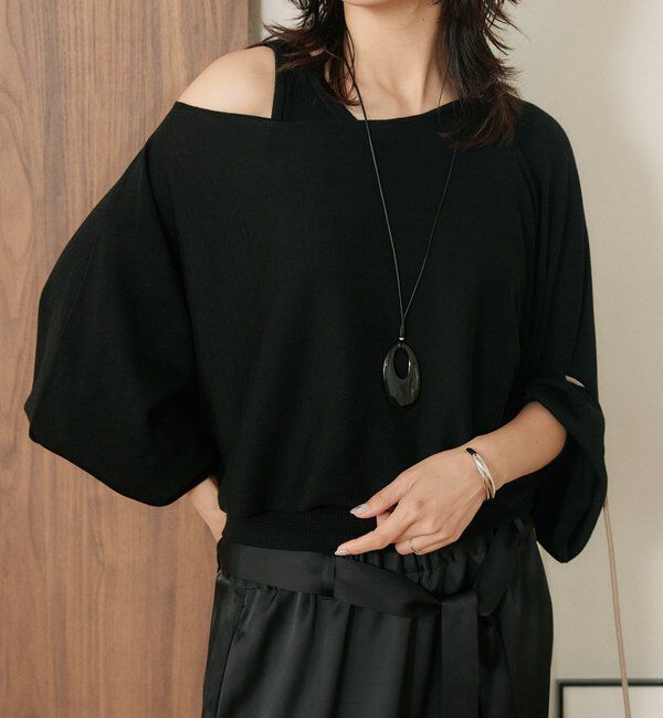  「【A・MONN】【セット着用可】cropped KNIT」|ニット・セーター|