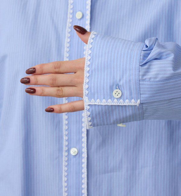  「【HERITANOVUM】 ブランケットステッチシャツ」|シャツ・ブラウス|