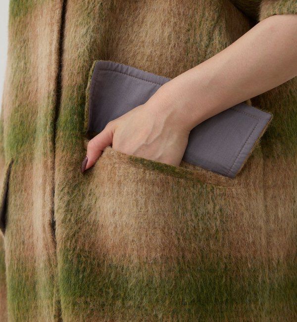  「【HERITANOVUM】シャギーチェックコート」|その他|