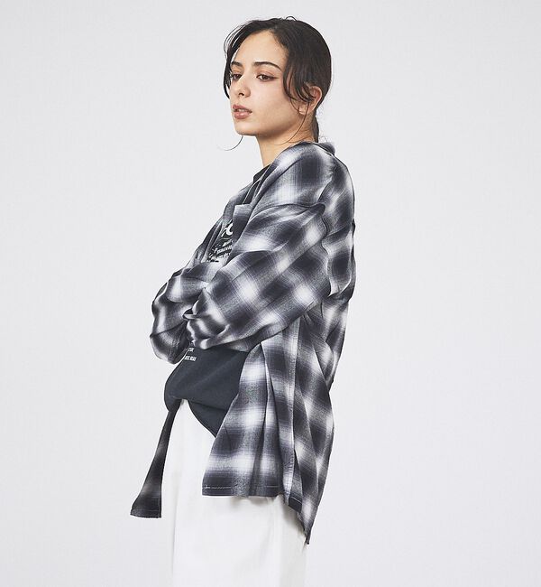 ABAHOUSE「【TOWNCRAFT / タウンクラフト】Ombre Check Shirt /」|シャツ・ブラウス|ブラック系その他1