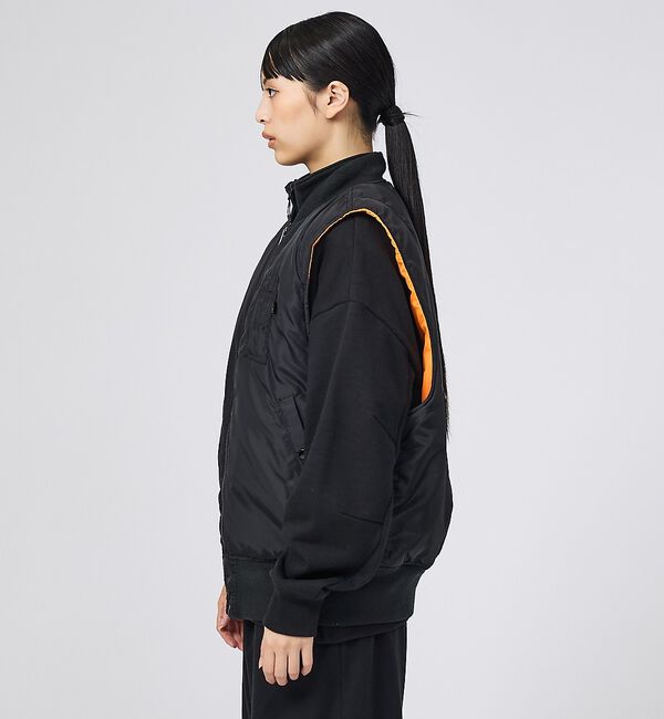 ABAHOUSE「【ALPHA / アルファ】MA-1 RELAXED FIT VEST / リラ」|ブルゾン・スタジャン|