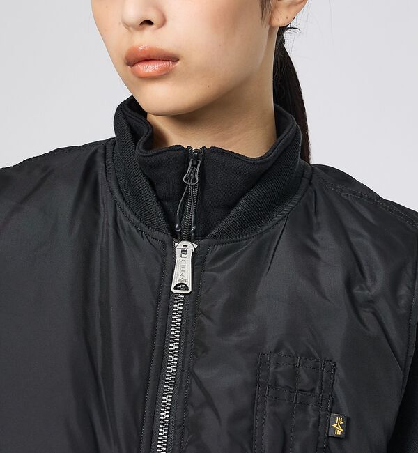 ABAHOUSE「【ALPHA / アルファ】MA-1 RELAXED FIT VEST / リラ」|ブルゾン・スタジャン|