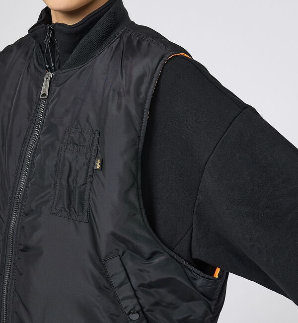 ABAHOUSE「【ALPHA / アルファ】MA-1 RELAXED FIT VEST / リラ」|ブルゾン・スタジャン|