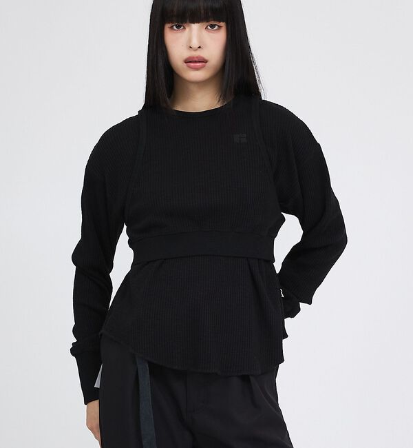 Rouge vif「【RUSSELL ATHLETIC/ラッセル アスレチック】スラブリブタンク＆ロ」|Tシャツ・カットソー|チャコールグレー