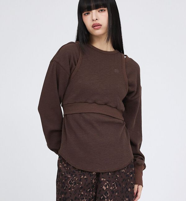 Rouge vif「【RUSSELL ATHLETIC/ラッセル アスレチック】スラブリブタンク＆ロ」|Tシャツ・カットソー|ブラウン
