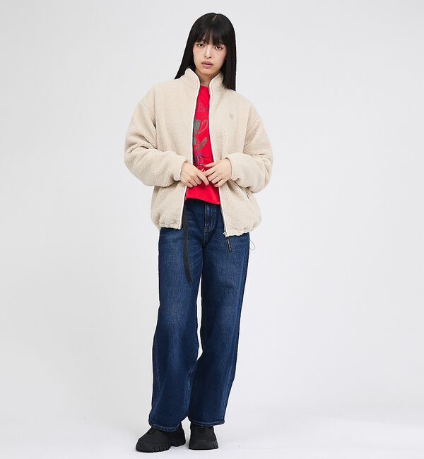 Rouge vif「【RUSSELL ATHLETIC/ラッセル アスレチック】シープボアジップジャ」|パーカー|