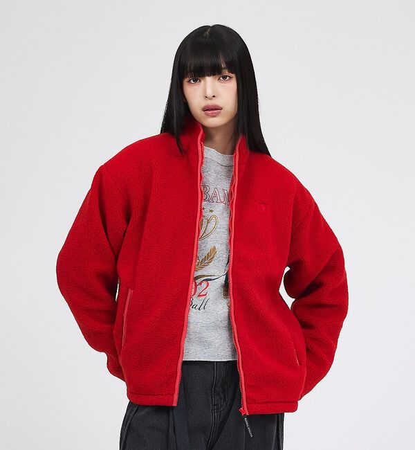 Rouge vif「【RUSSELL ATHLETIC/ラッセル アスレチック】シープボアジップジャ」|パーカー|