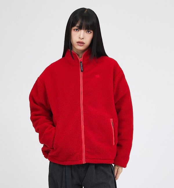 Rouge vif「【RUSSELL ATHLETIC/ラッセル アスレチック】シープボアジップジャ」|パーカー|