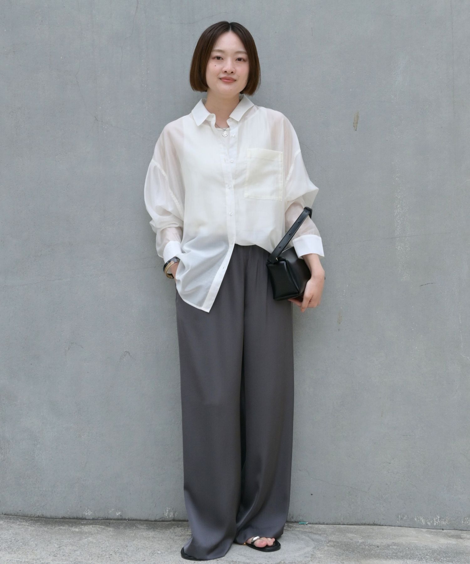 qualite「【Yu Murataさん着用/大人シアーシャツ】バックスリットシアーシャツ」|シャツ・ブラウス|