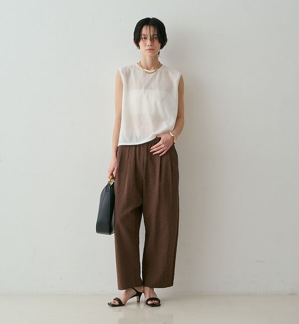 qualite「【セットアップ対応】シアーギンガムクロップドパンツ」|その他|