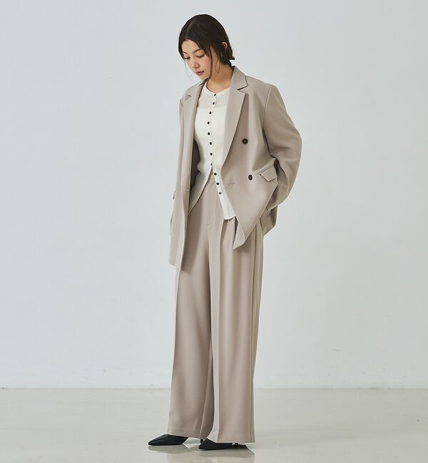 abahouse mavie「【セットアップ】裏地付きダブルテーラードジャケット＆トリコチンワイドパンツ【予約」|その他|