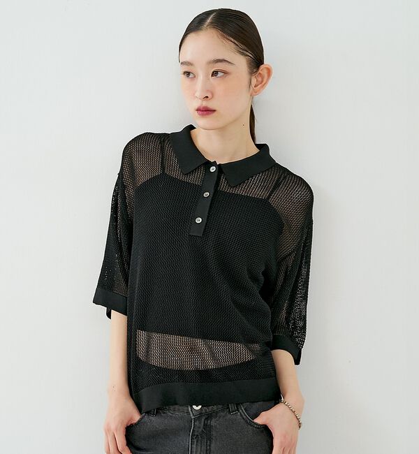 NOMINE「メッシュ ポロニット」|ニット・セーター|