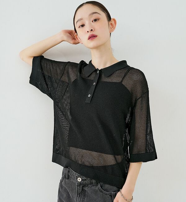 NOMINE「メッシュ ポロニット」|ニット・セーター|