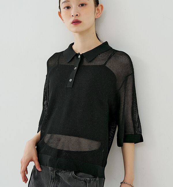 NOMINE「メッシュ ポロニット」|ニット・セーター|