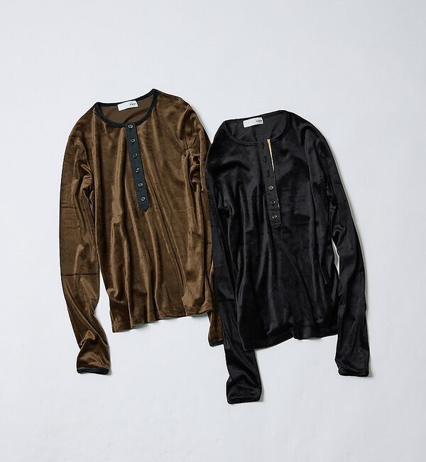 NOMINE「ベロア ヘンリーネック プルオーバー ｜セットアップ対応【予約】」|Tシャツ・カットソー|