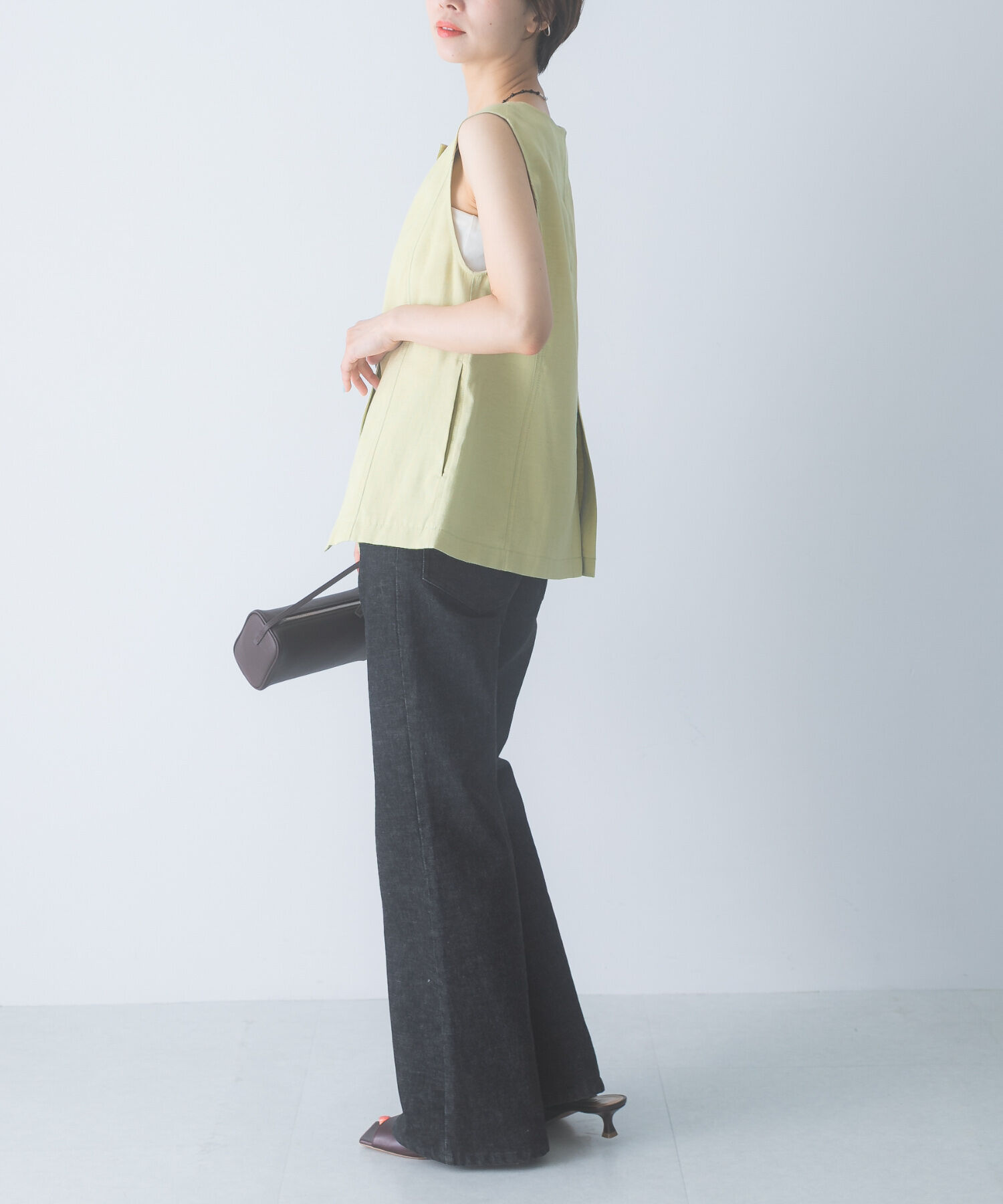 URBAN RESEARCH ROSSO「CHIGNON　麻ミックスジレトップス」|ベスト・ジレ|