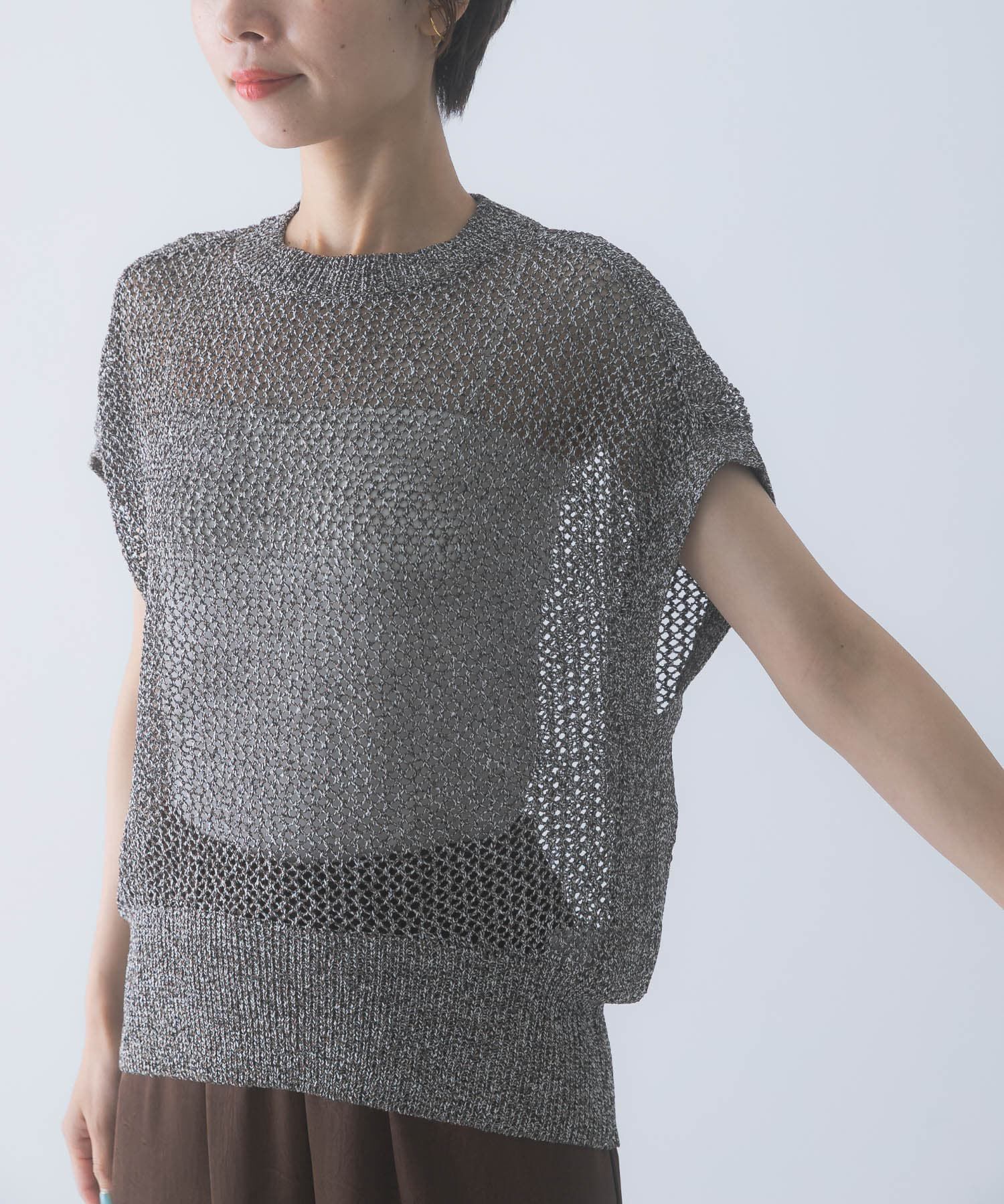 URBAN RESEARCH ROSSO「ELENDEEK　MELANGE MESH KNIT」|ベスト・ジレ|