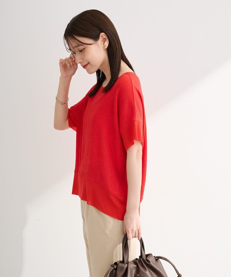 Green Parks「シアーリブ切替楊柳プルオーバー」|Tシャツ・カットソー|
