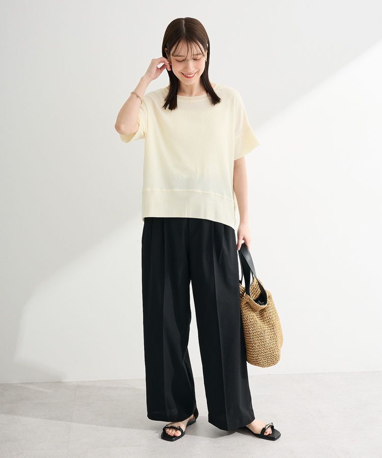 Green Parks「シアーリブ切替楊柳プルオーバー」|Tシャツ・カットソー|