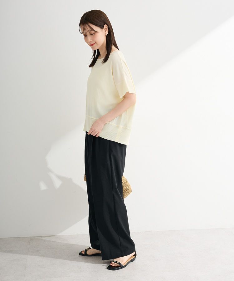 Green Parks「シアーリブ切替楊柳プルオーバー」|Tシャツ・カットソー|