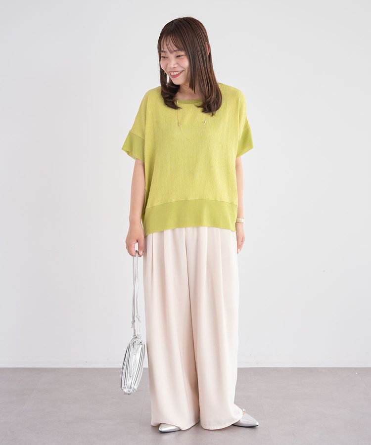 Green Parks「シアーリブ切替楊柳プルオーバー」|Tシャツ・カットソー|