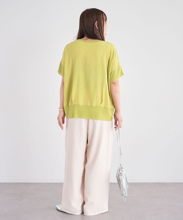 Green Parks「シアーリブ切替楊柳プルオーバー」|Tシャツ・カットソー|