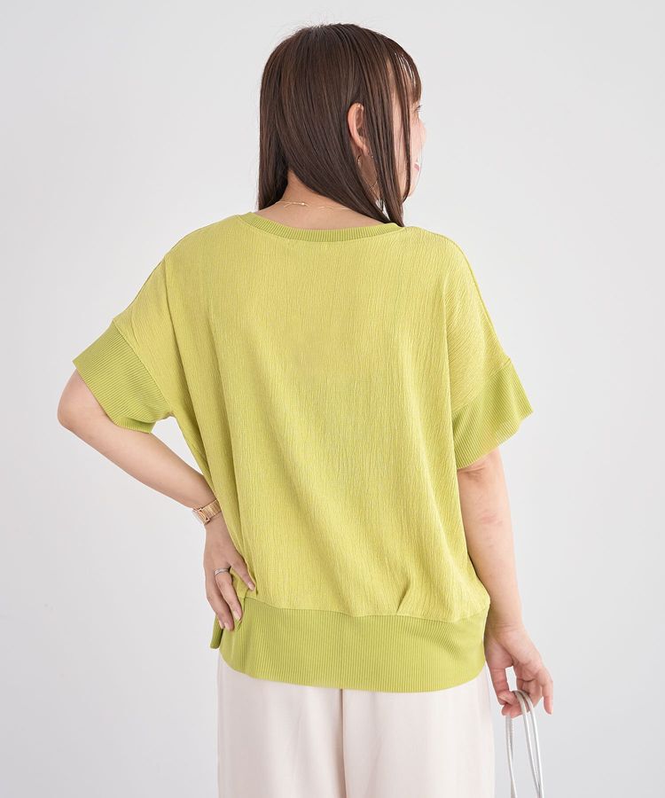 Green Parks「シアーリブ切替楊柳プルオーバー」|Tシャツ・カットソー|