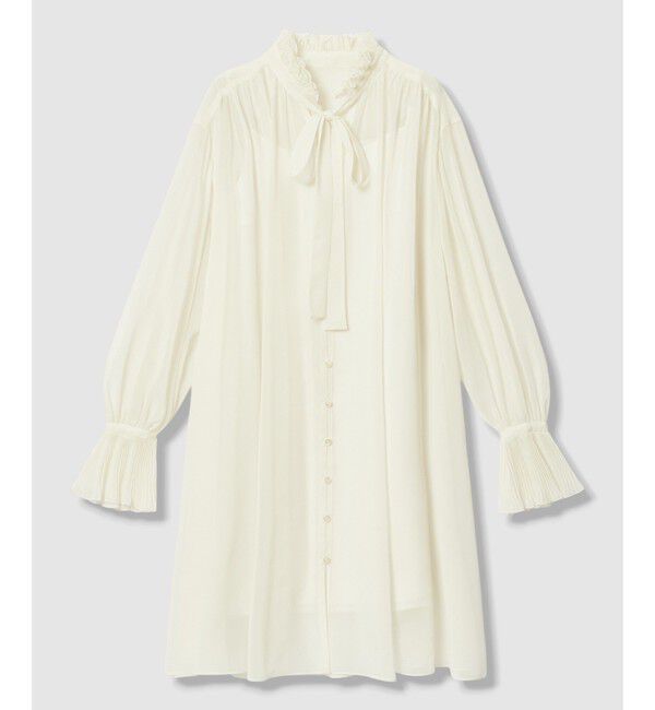 LOULOU WILLOUGHBY「プリーツディテールシフォンワンピース」|ワンピース|