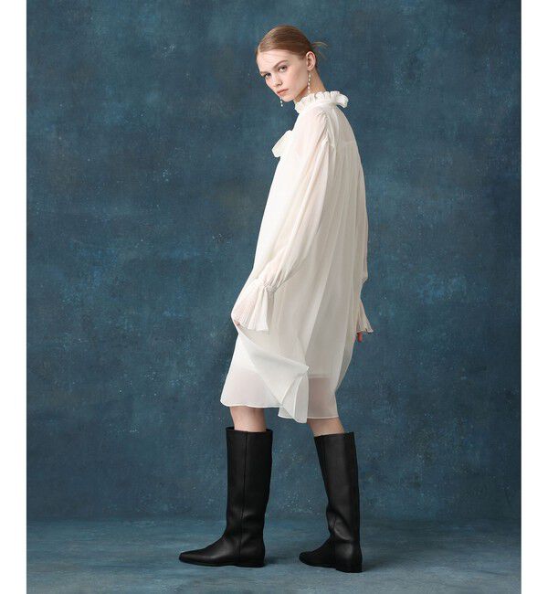LOULOU WILLOUGHBY「プリーツディテールシフォンワンピース」|ワンピース|
