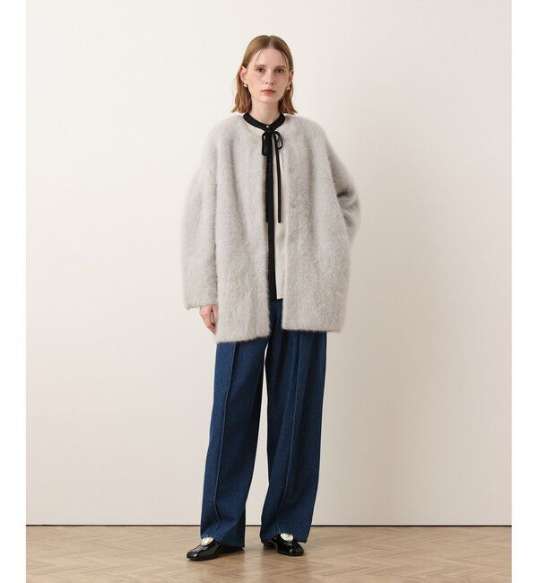 allureville「カシミヤブレンドファー加工コート」|ダッフルコート|