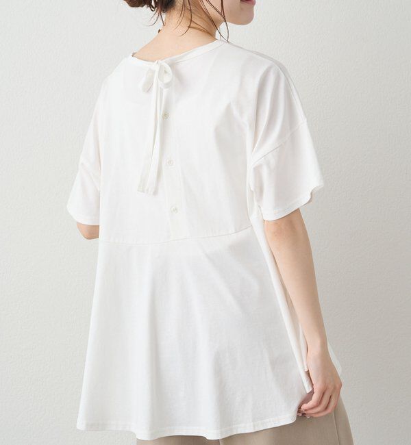  「《リバイバル》【WEB限定/Du noir】バックリボンペプラムTシャツ」|シャツ・ブラウス|