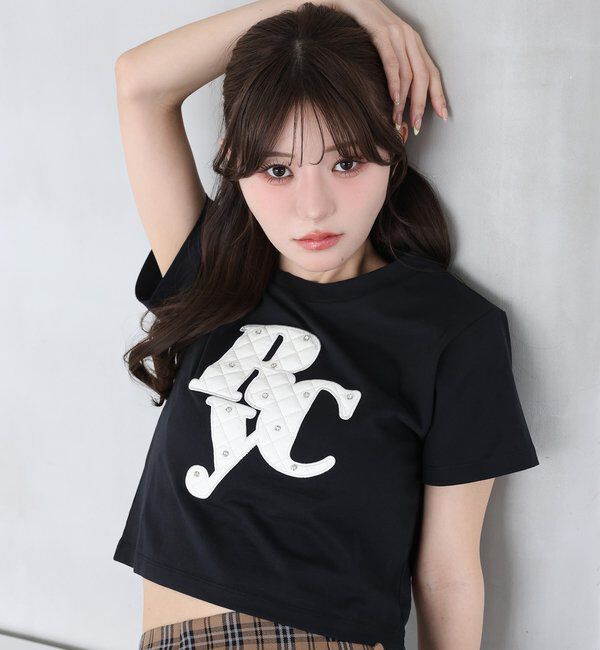  「ビジュー付きロゴアソートサスティナブルTシャツ」|プルオーバー|