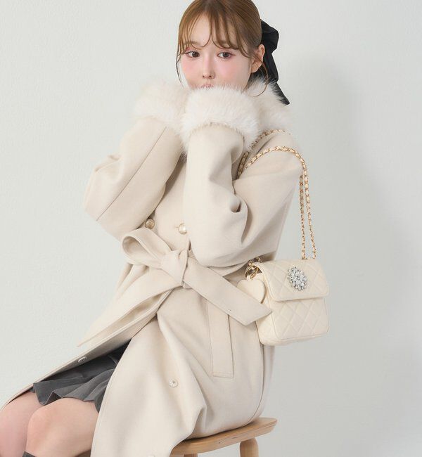  「【リバイバル/SMサイズ展開あり】フェイクファー付マルチロングコート」|その他|