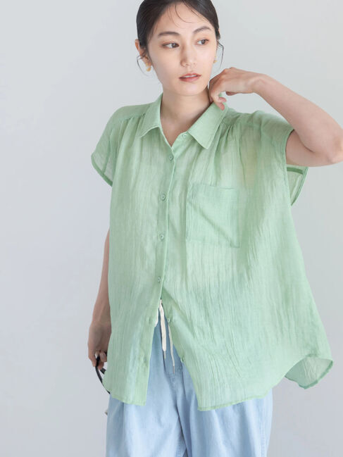 Te chichi「【7色展開】シャンブレーボイルフレンチスリーブシャツ」|シャツ・ブラウス|