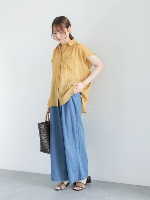 Te chichi「【7色展開】シャンブレーボイルフレンチスリーブシャツ」|シャツ・ブラウス|