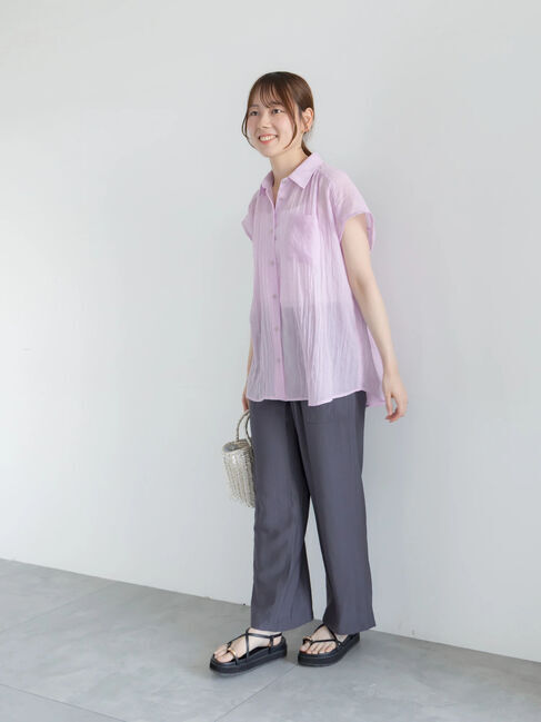 Te chichi「【7色展開】シャンブレーボイルフレンチスリーブシャツ」|シャツ・ブラウス|