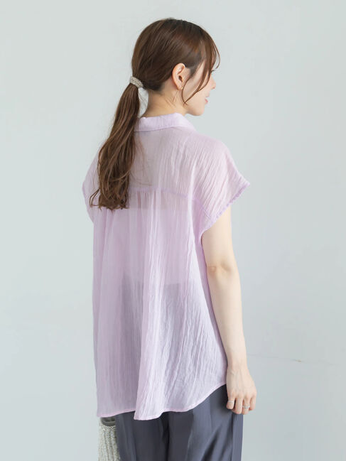 Te chichi「【7色展開】シャンブレーボイルフレンチスリーブシャツ」|シャツ・ブラウス|