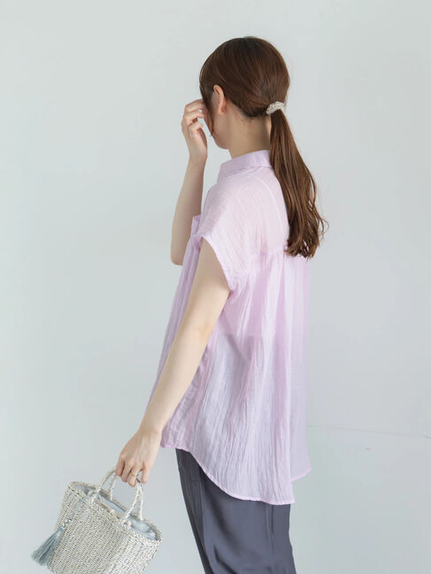 Te chichi「【7色展開】シャンブレーボイルフレンチスリーブシャツ」|シャツ・ブラウス|