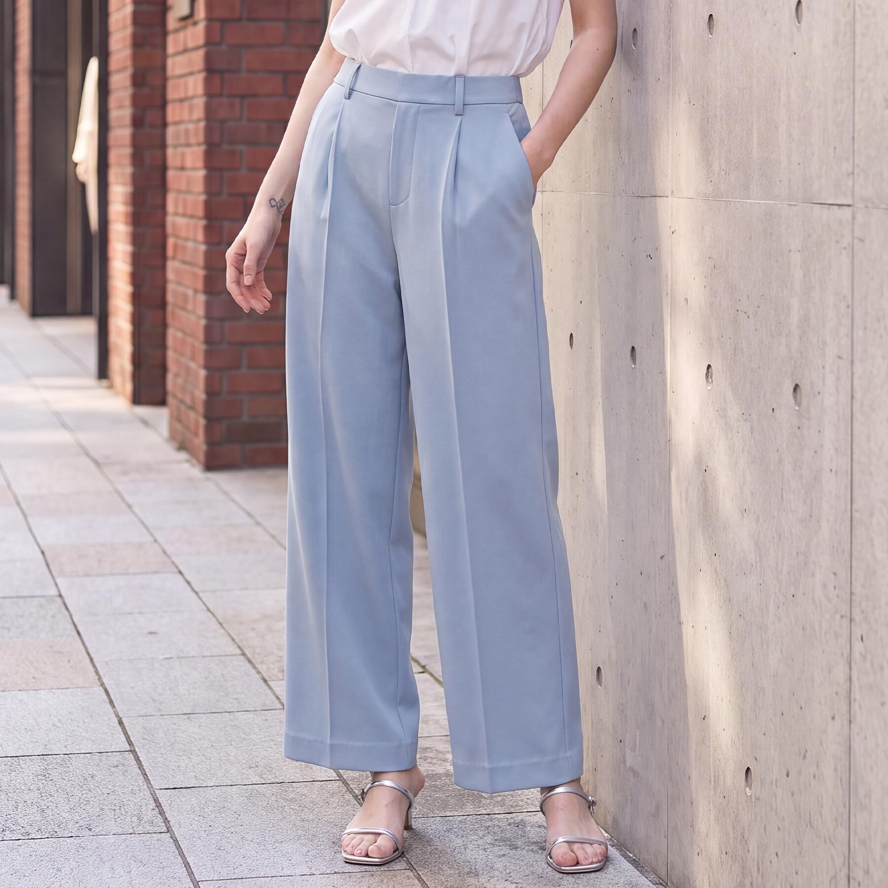 DRESSTERIOR「【接触冷感/ウォッシャブル】センタープレスジョーゼットパンツ」|その他|