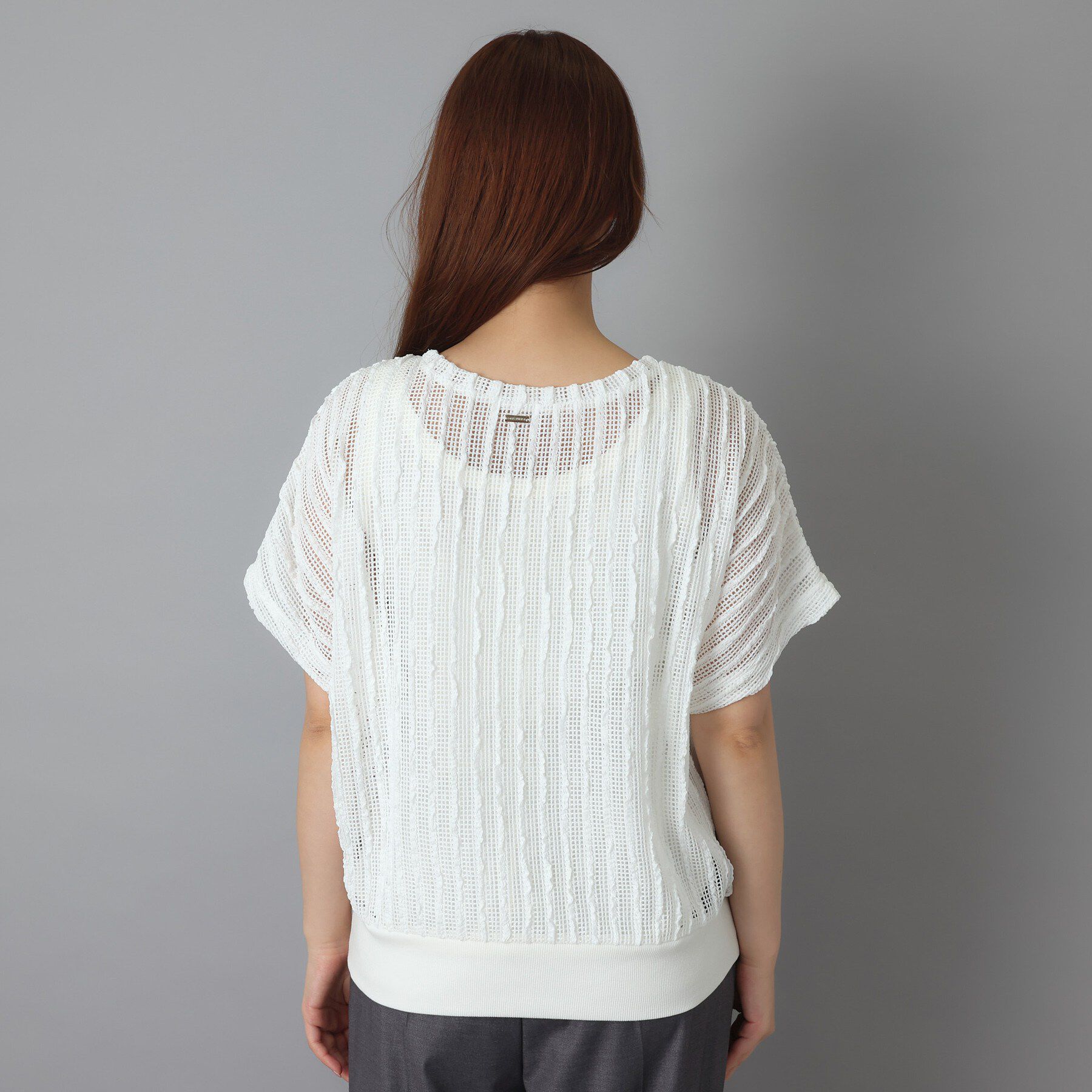 DRESSTERIOR「【体型カバー/日除け】ドルマンスリーブ シアーメッシュプルオーバー」|Tシャツ・カットソー|