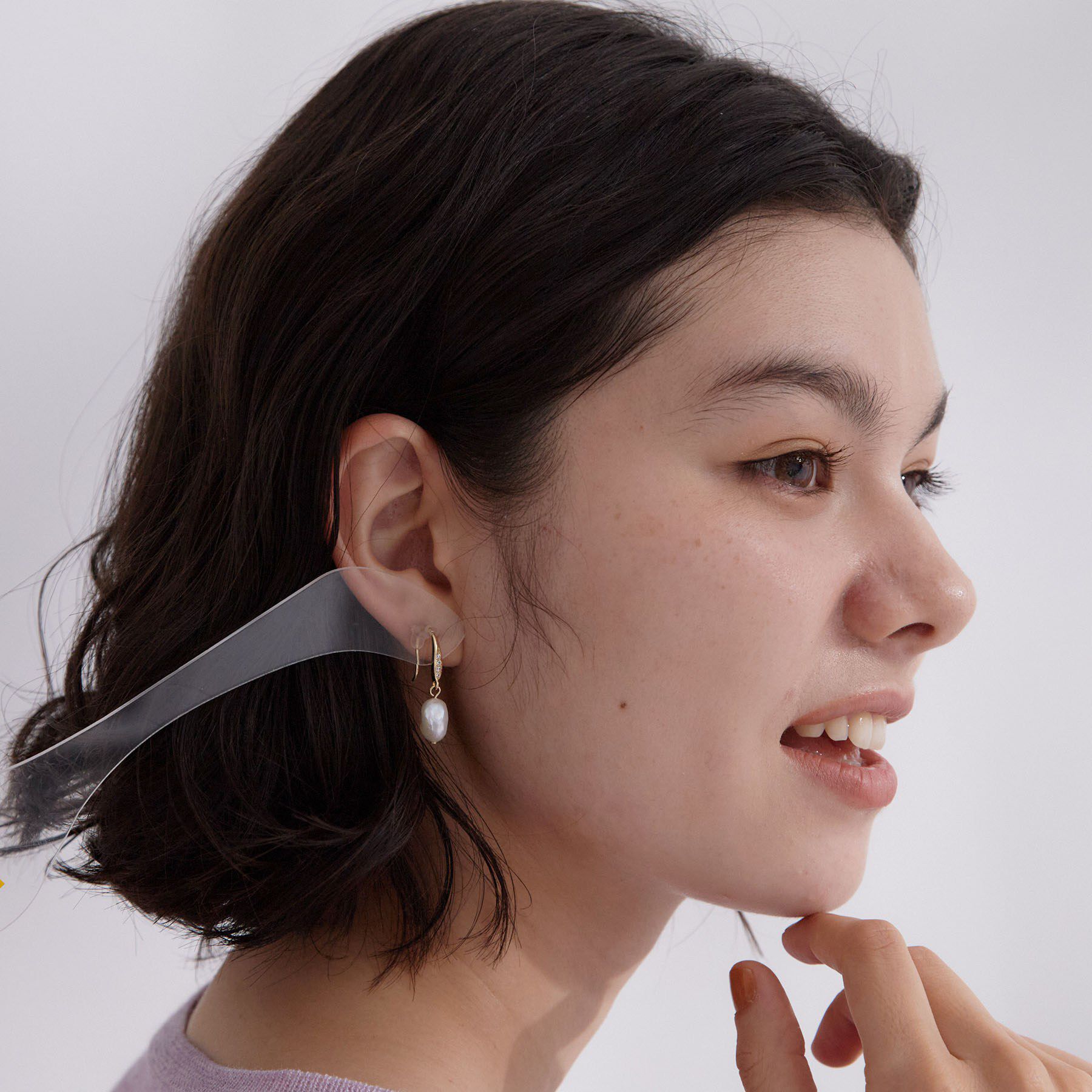 OPAQUE.CLIP「ビジューフック淡水ピアス」|ピアス|