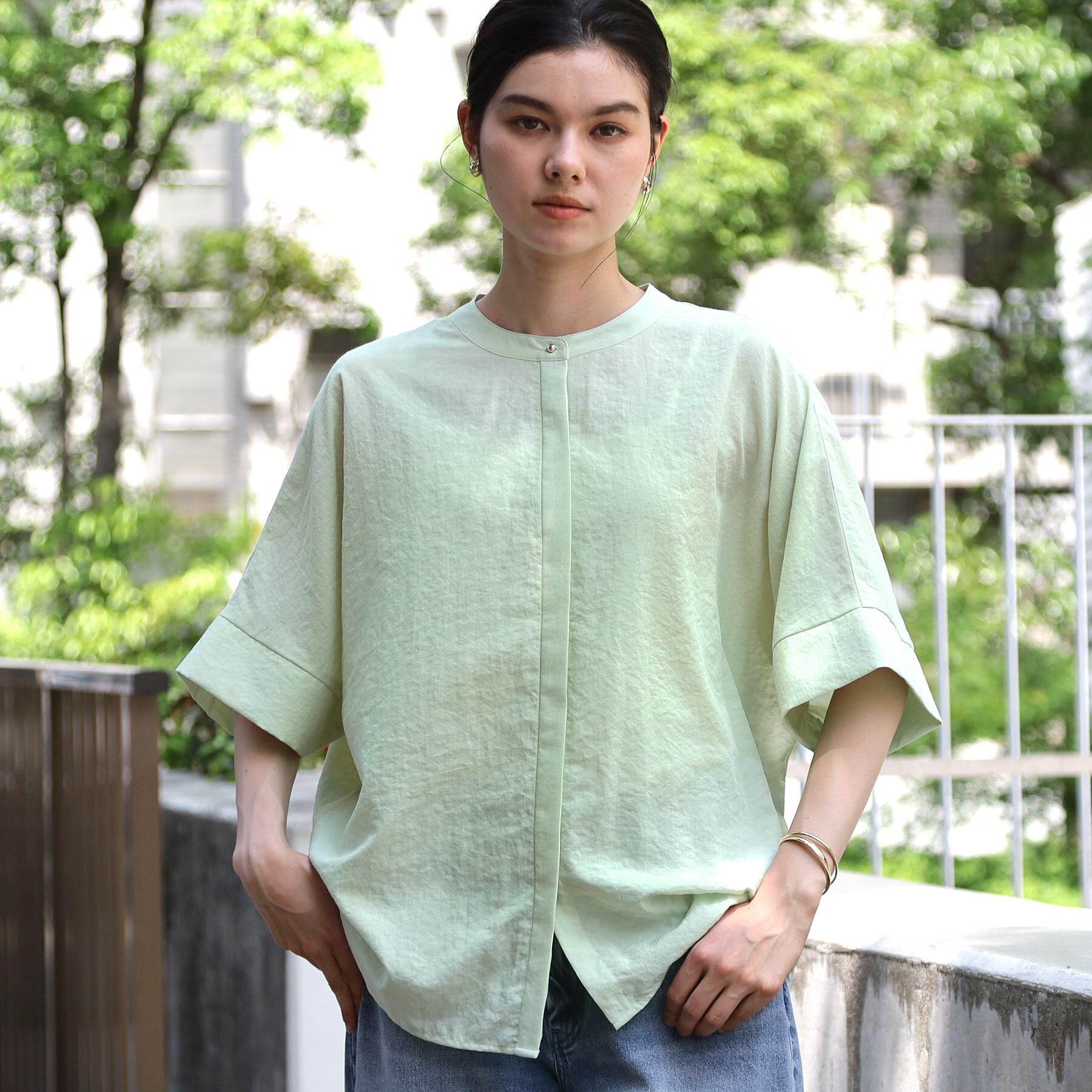 THE SHOP TK「【高レビュー/体型カバー】さらっと快適 ドルマン5分袖ブラウス」|シャツ・ブラウス|