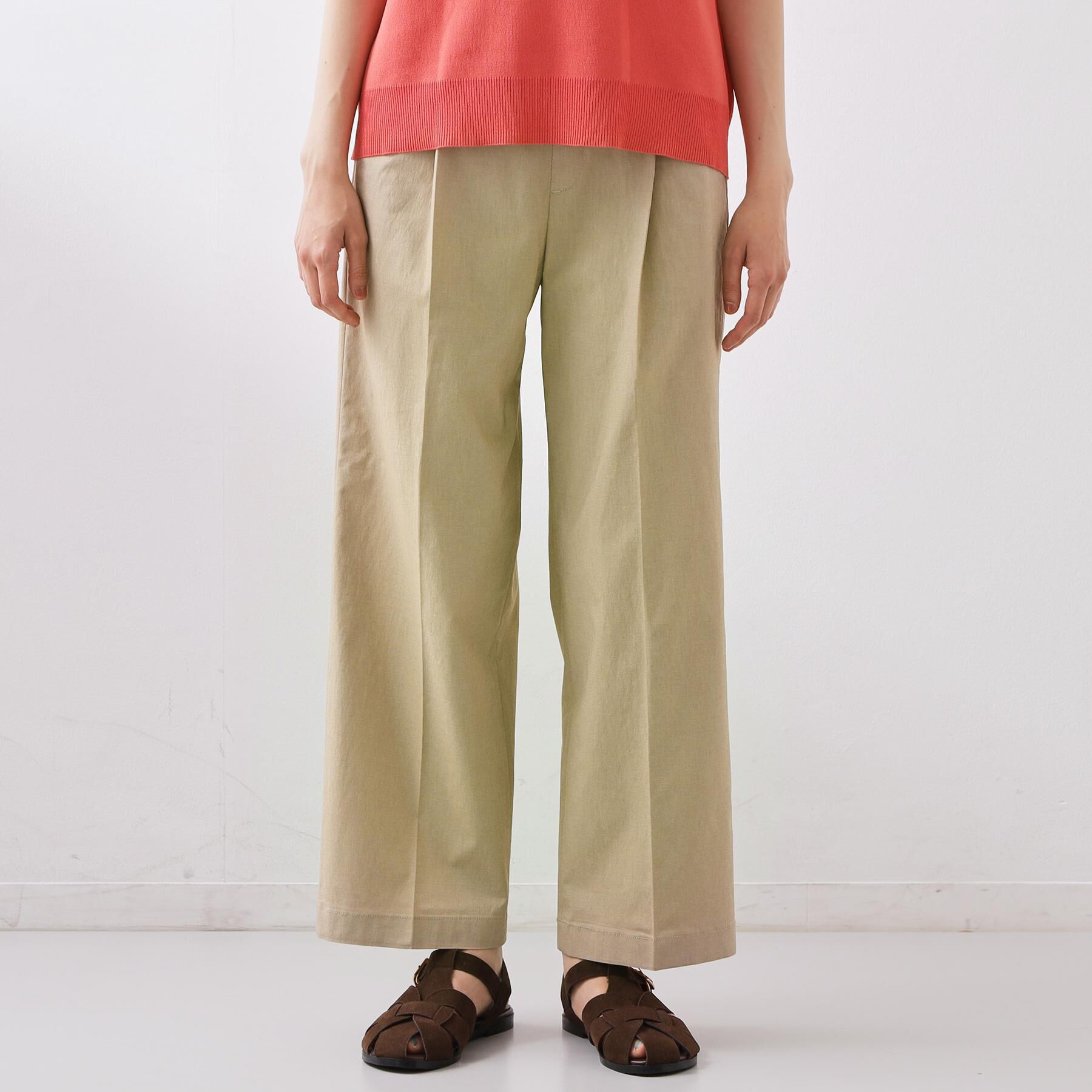 THE SHOP TK「【XS-XL/着丈選べる/ひんやり】暑い夏も心地よく ストレッチワイドパンツ」|その他|