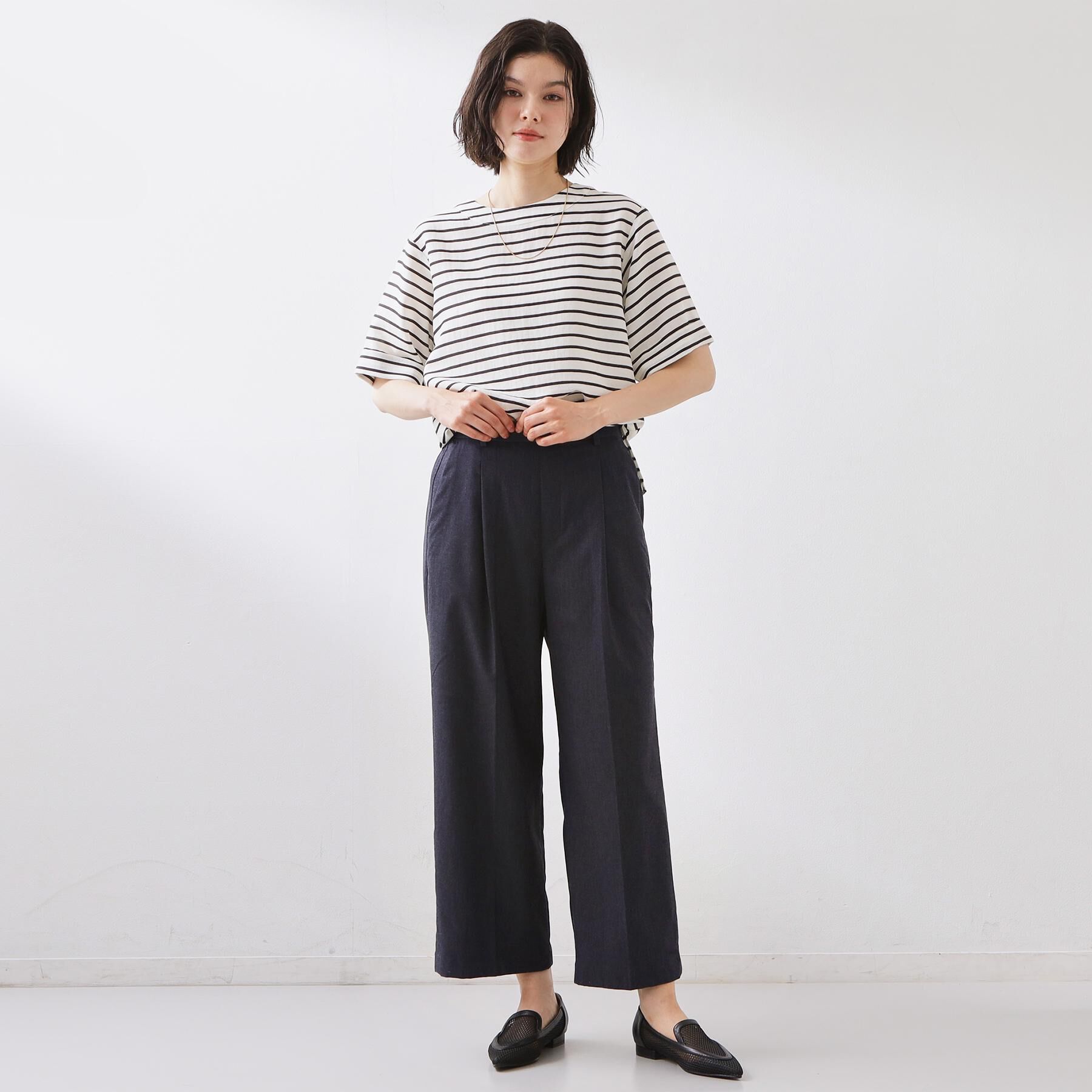 THE SHOP TK「【XS-XL/着丈選べる/ひんやり】暑い夏も心地よく ストレッチワイドパンツ」|その他|