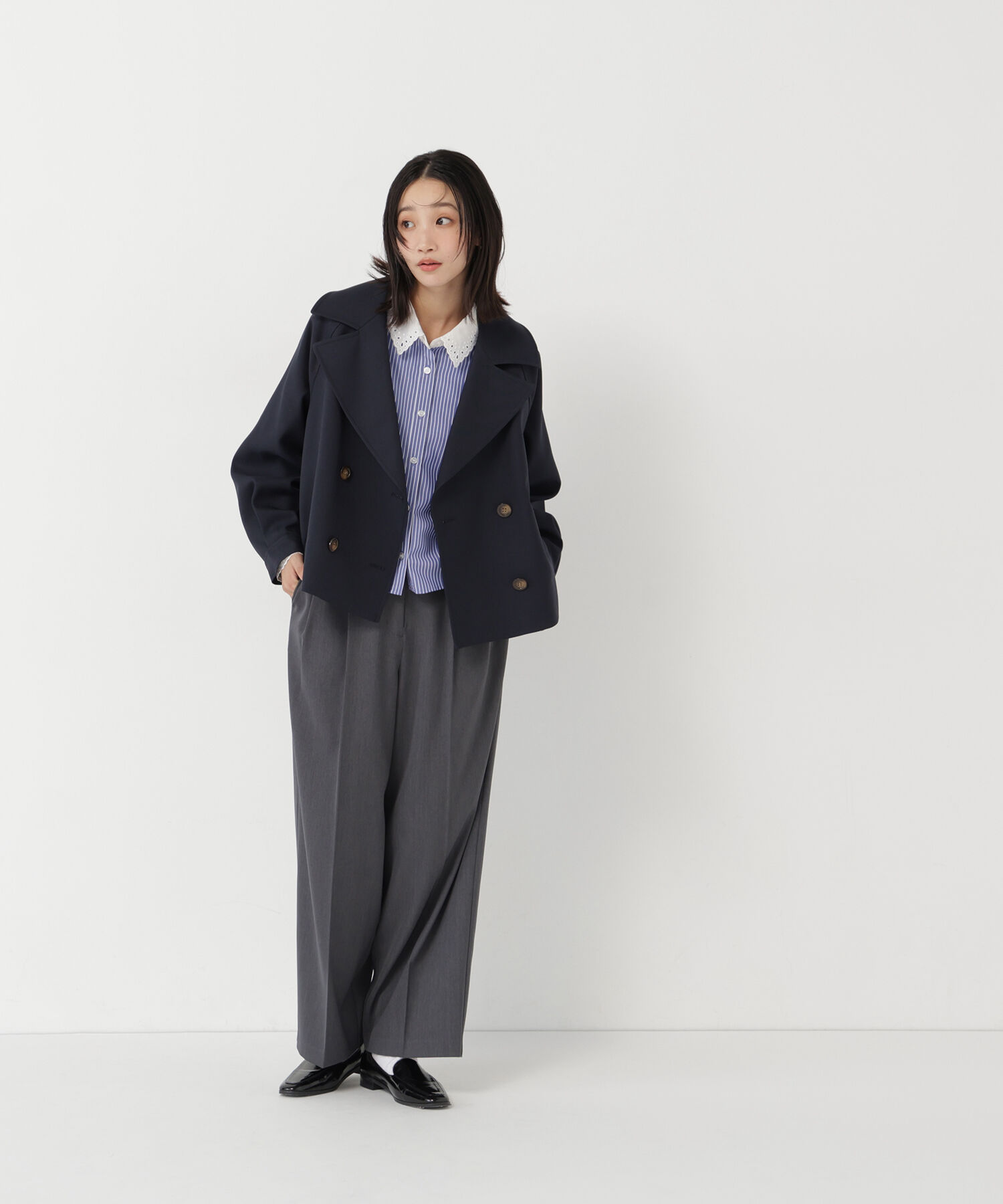  「<ちょうど､いい服>｢おはよう｣から｢おつかれさま｣まで｡ 毎日ﾊｰﾌ 」|ブルゾン・スタジャン|